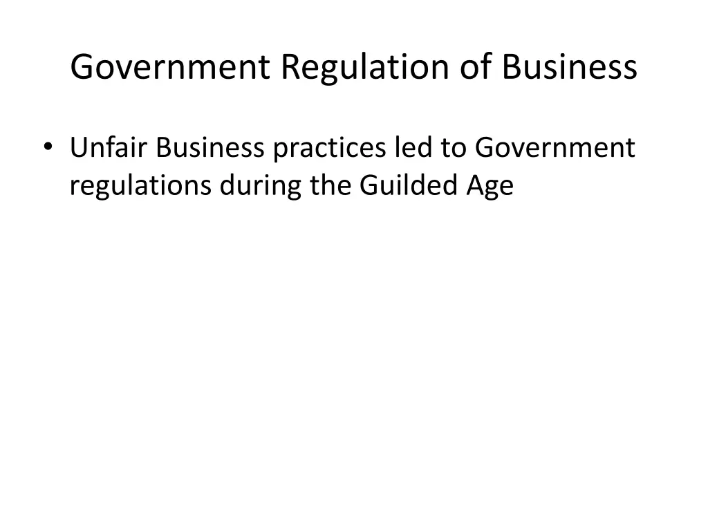 government regulation of business