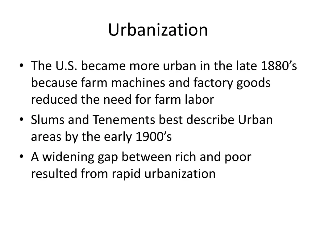 urbanization