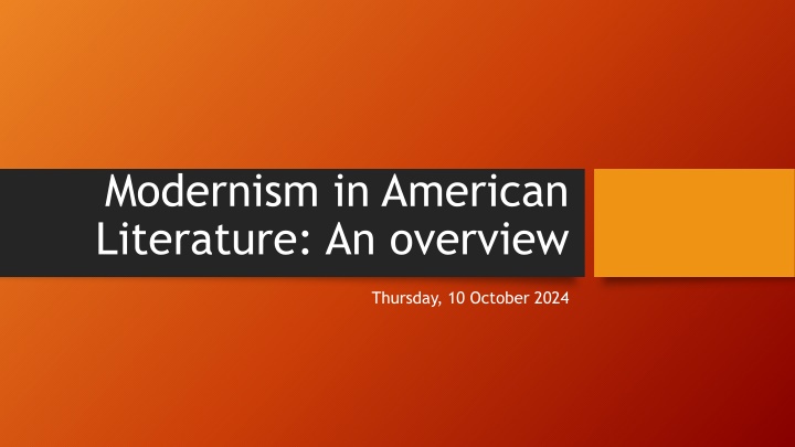 modernism in american literature an overview