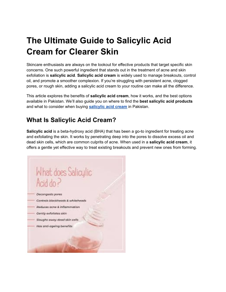 the ultimate guide to salicylic acid cream