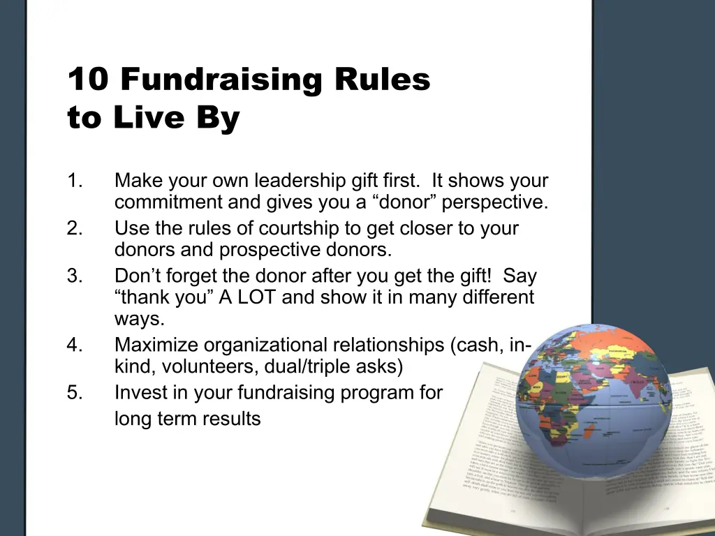 10 fundraising rules to live by