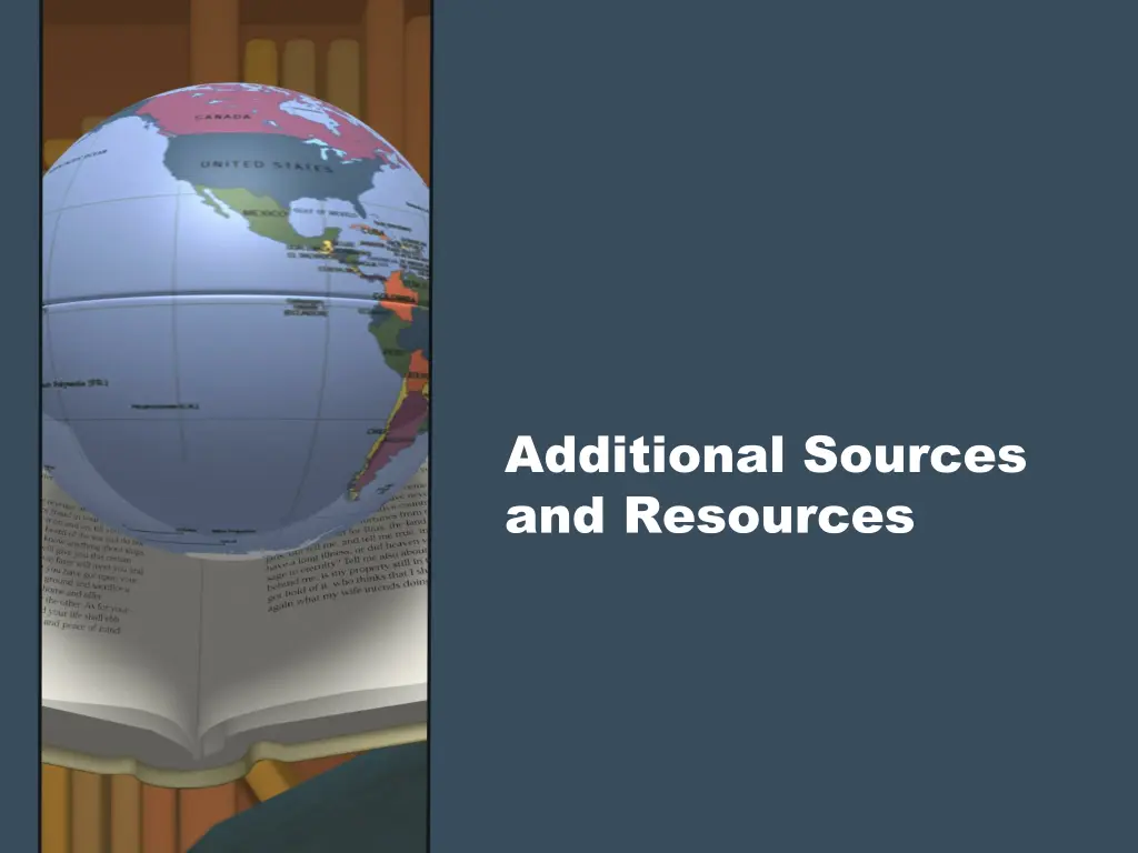 additional sources and resources