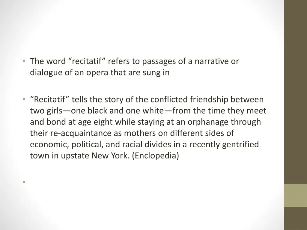 the word recitatif refers to passages