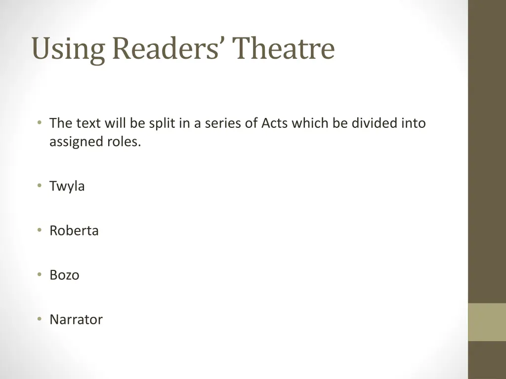 using readers theatre