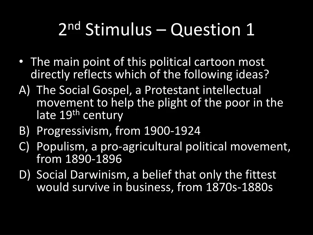 2 nd stimulus question 1