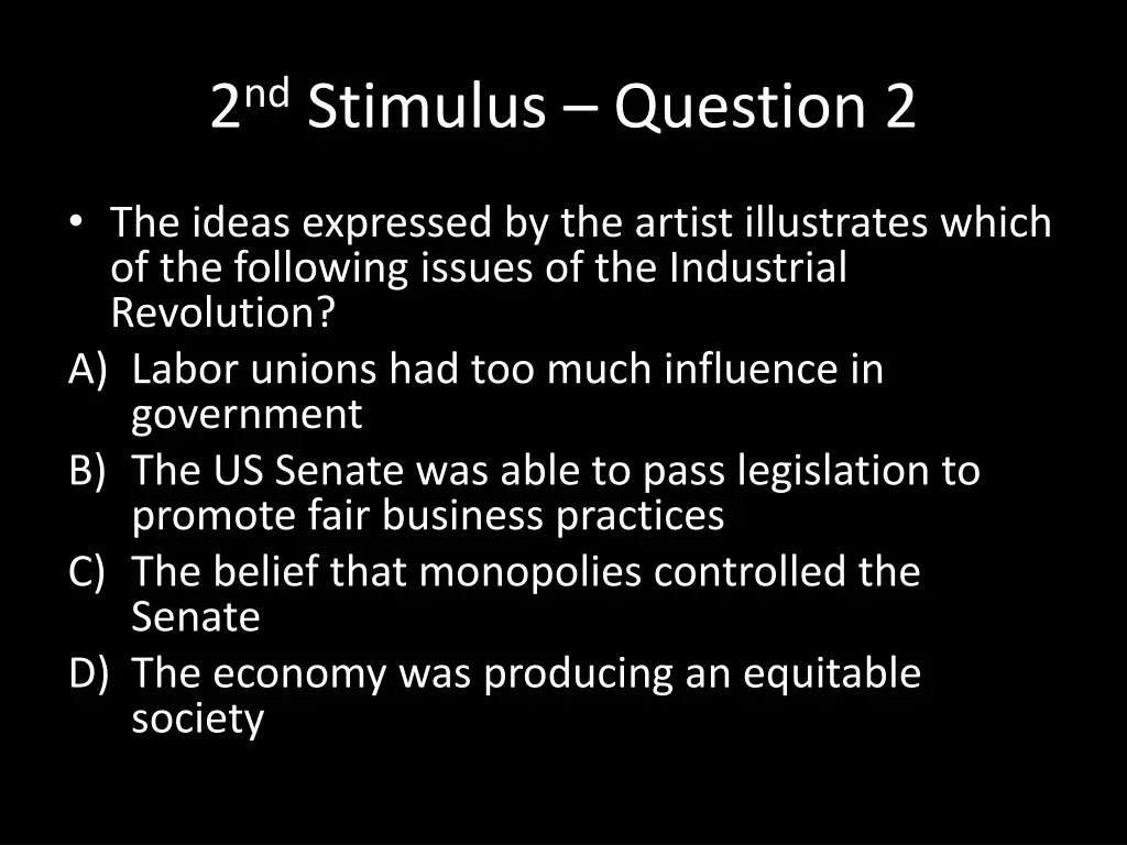 2 nd stimulus question 2