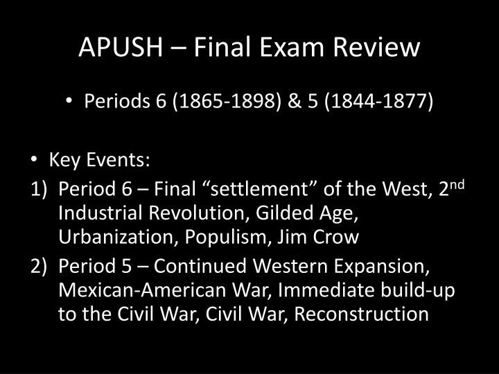 apush final exam review