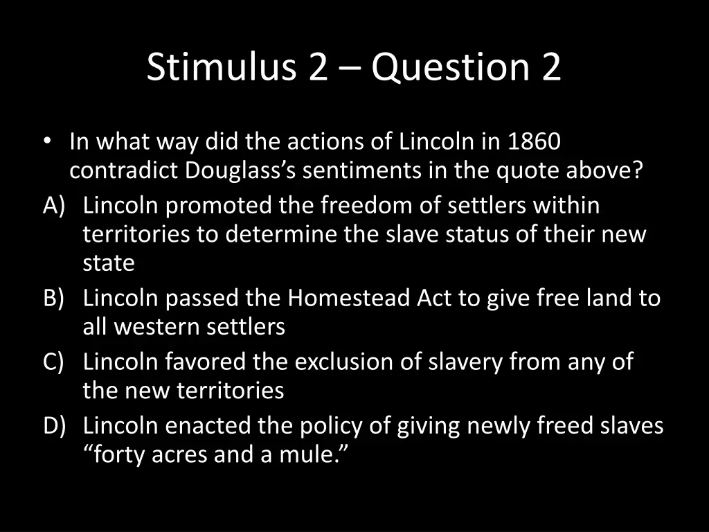 stimulus 2 question 2