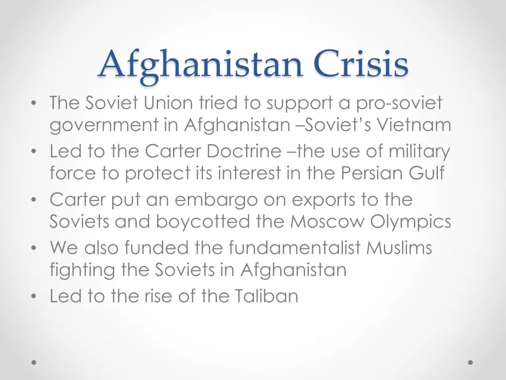 afghanistan crisis the soviet union tried