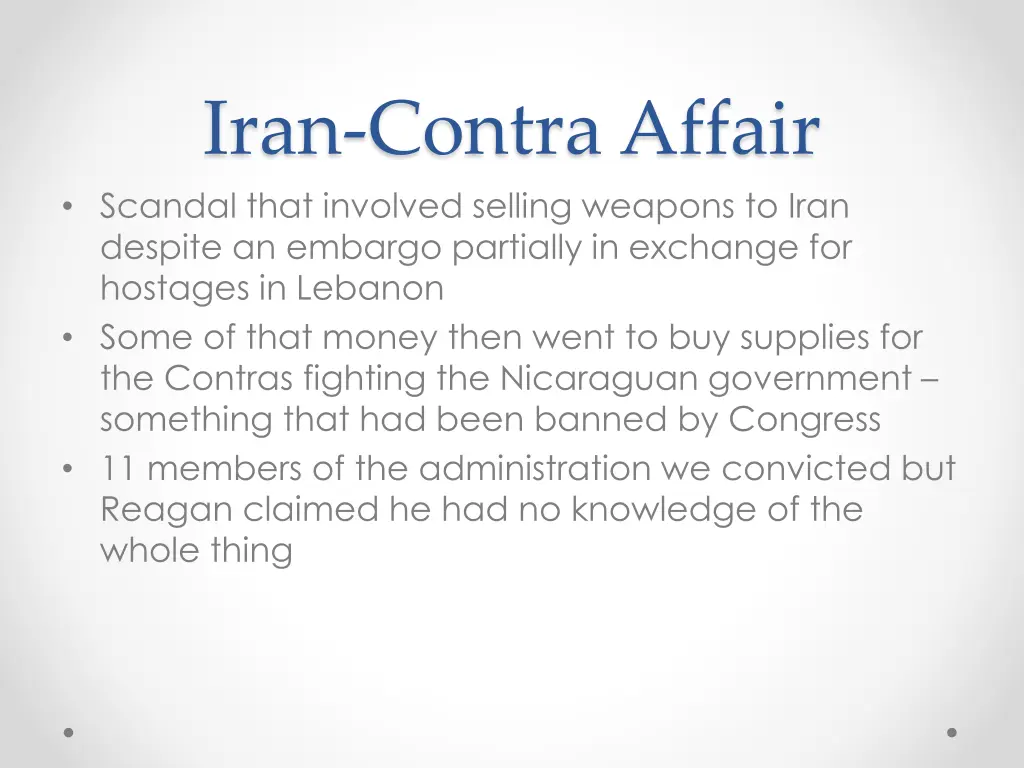 iran contra affair scandal that involved selling