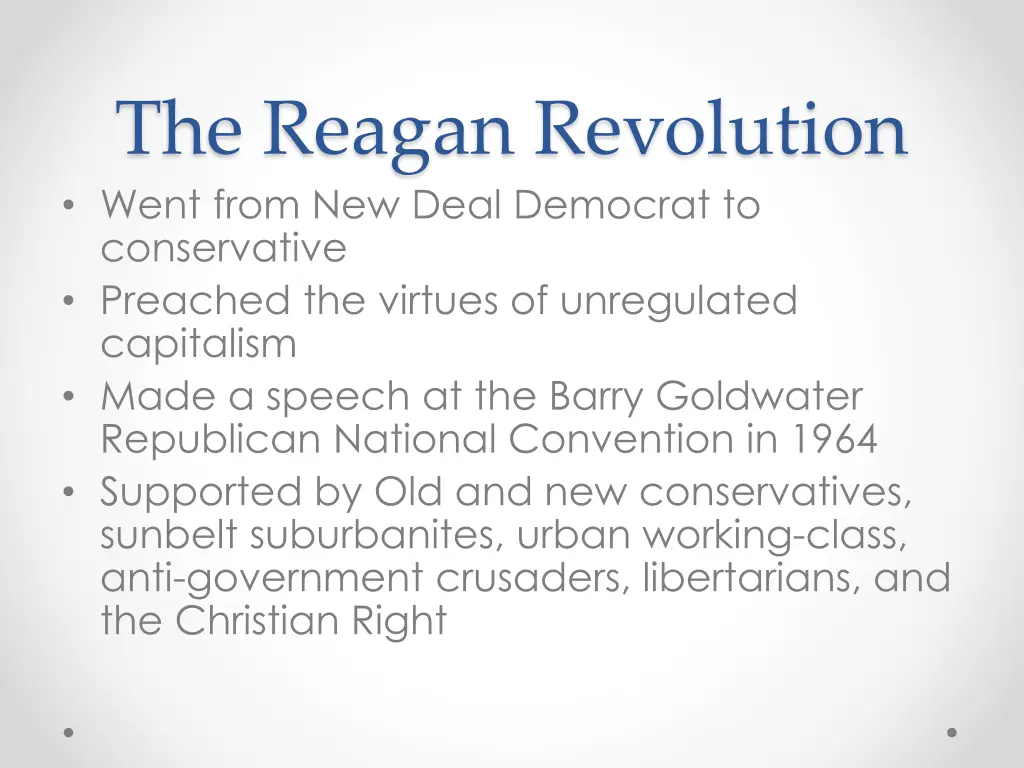 the reagan revolution went from new deal democrat