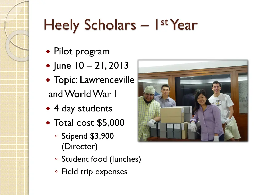 heely scholars 1 st year