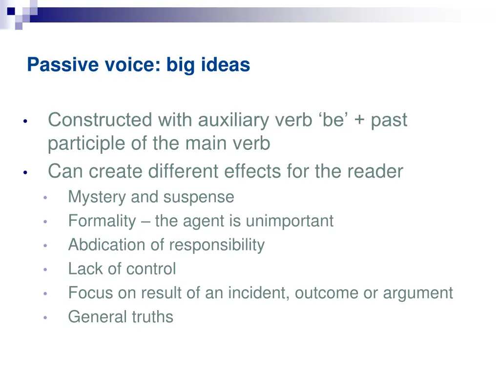 passive voice big ideas