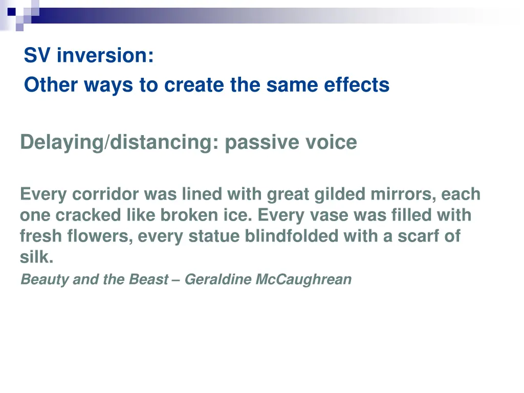 sv inversion other ways to create the same effects