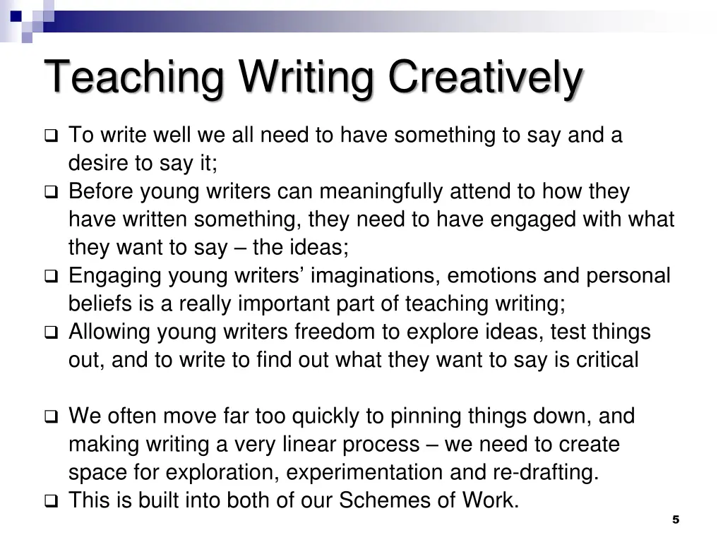 teaching writing creatively