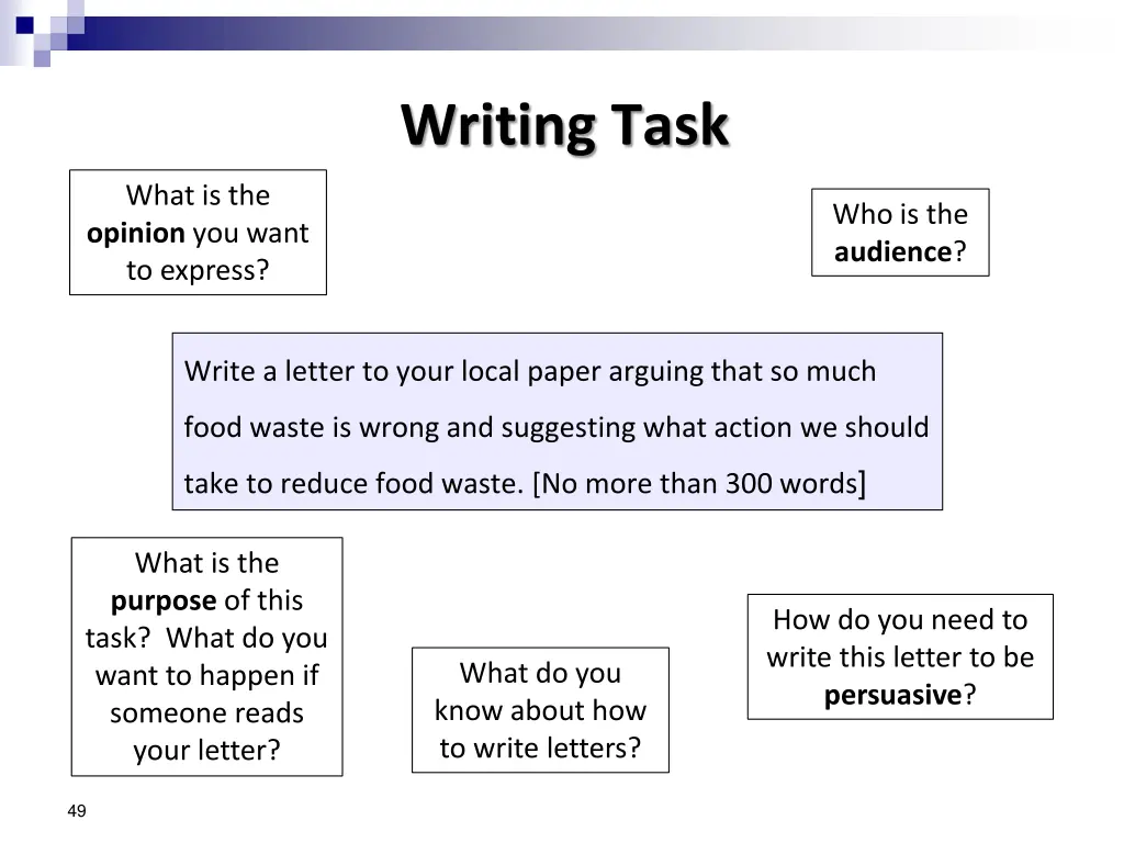 writing task