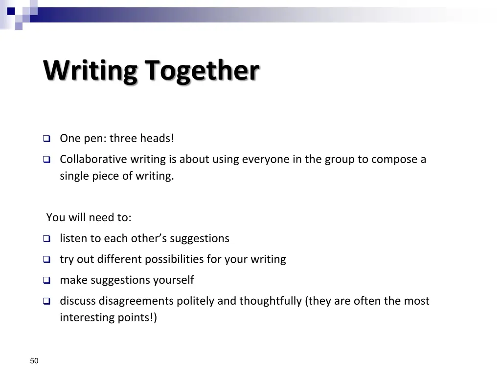 writing together