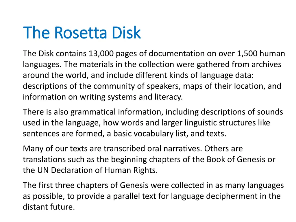 the rosetta disk the rosetta disk