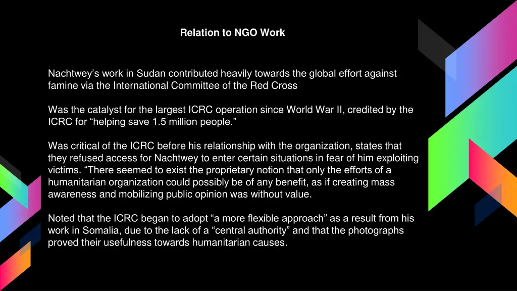 relation to ngo work