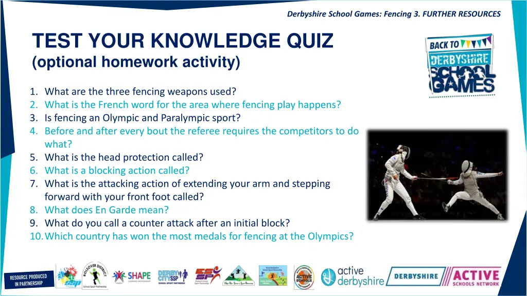 derbyshire school games fencing 3 further 3