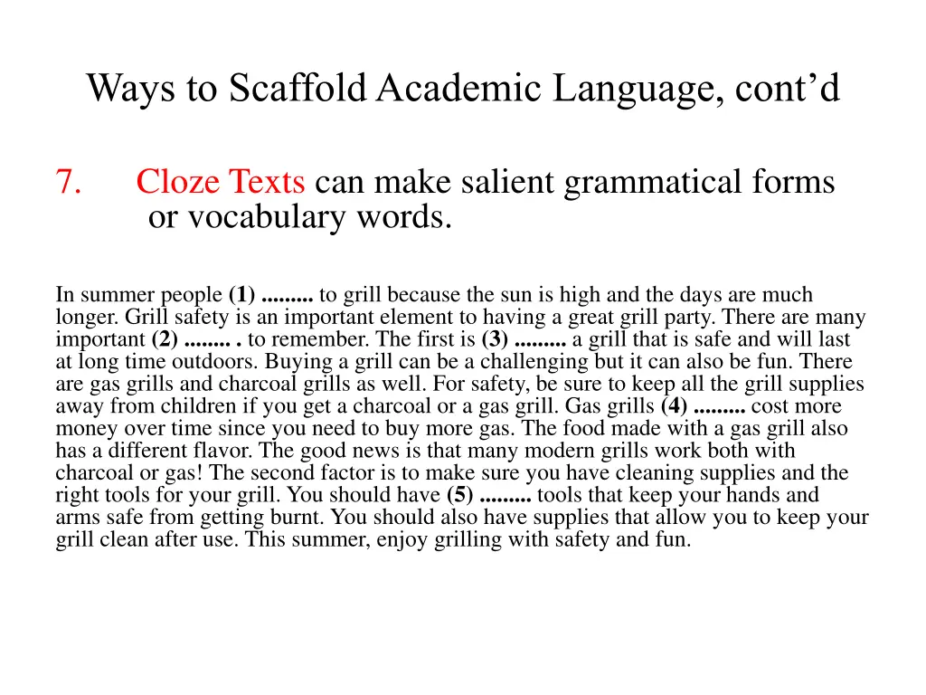 ways to scaffold academic language cont d 1