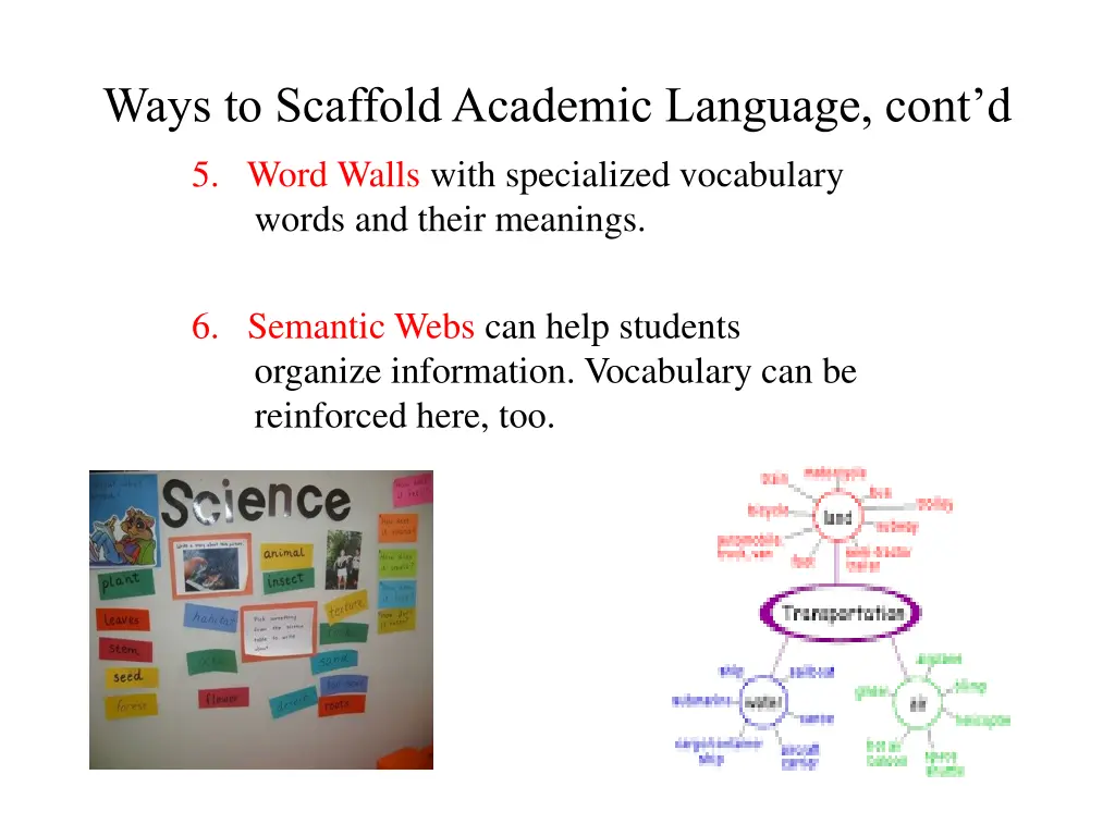 ways to scaffold academic language cont d