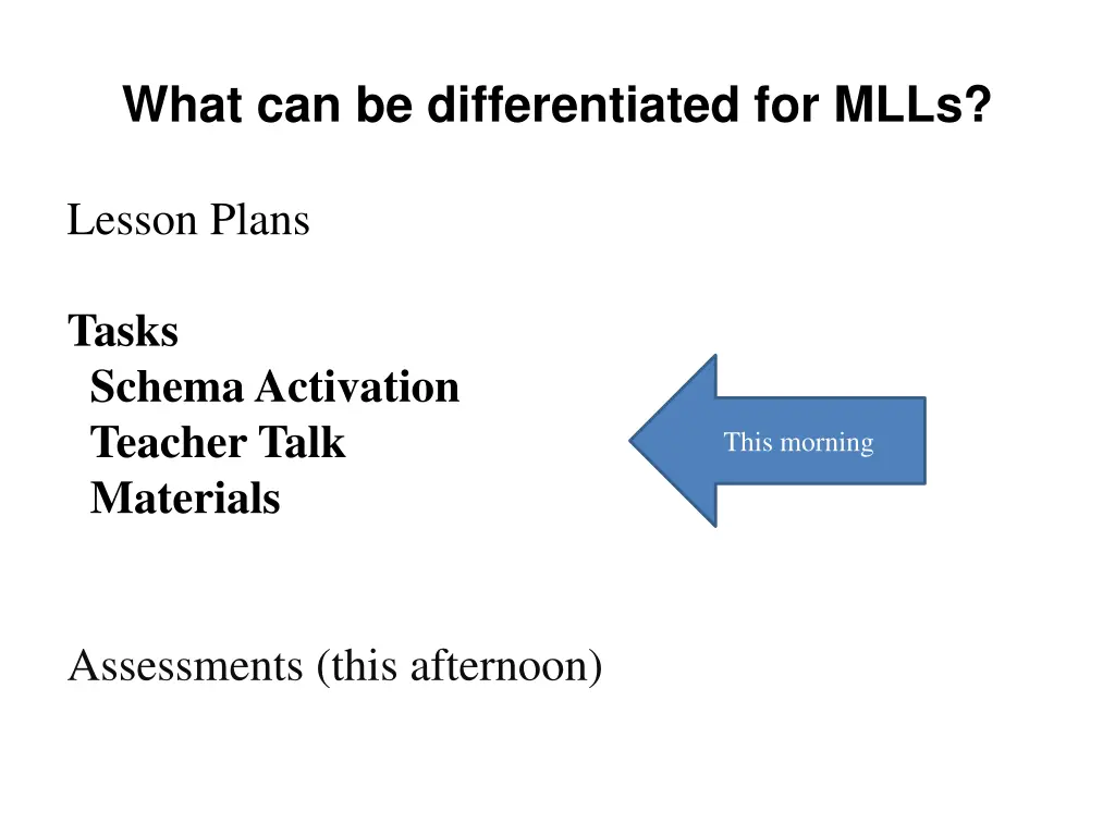 what can be differentiated for mlls