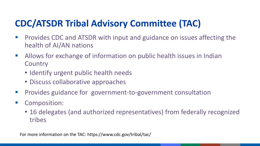 cdc atsdr tribal advisory committee tac