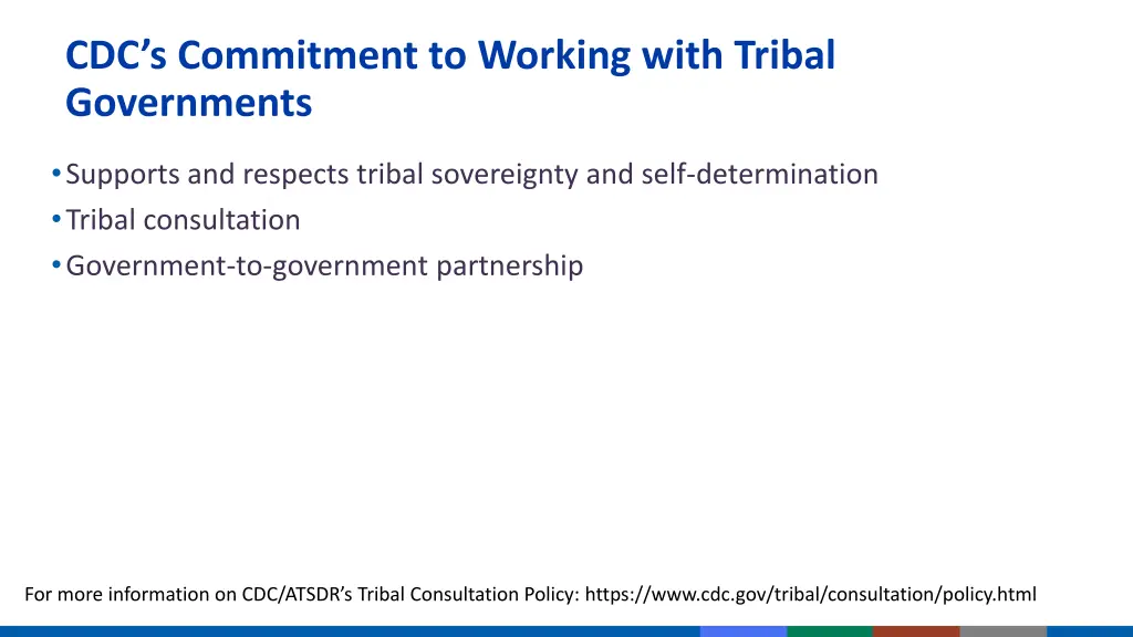 cdc s commitment to working with tribal