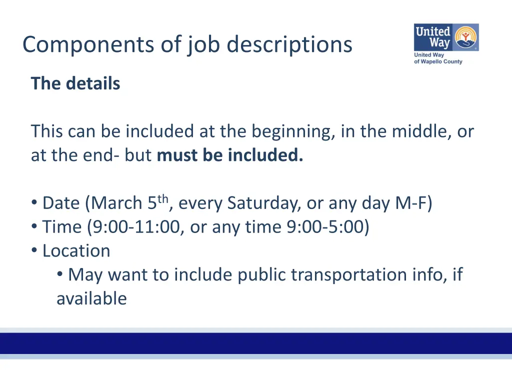 components of job descriptions 12