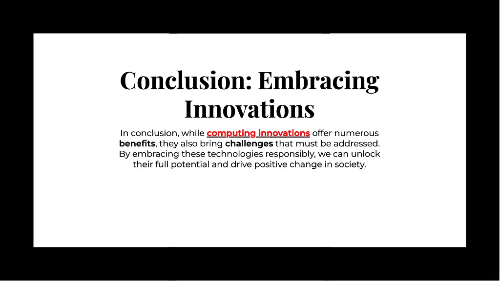 conclusion embracing innovations innovations