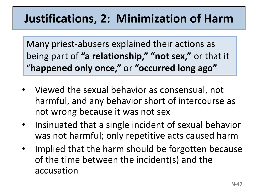 justifications 2 minimization of harm