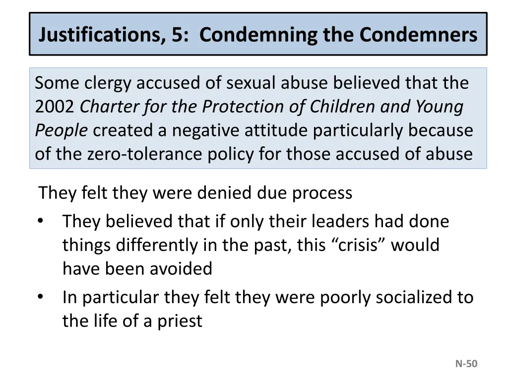 justifications 5 condemning the condemners