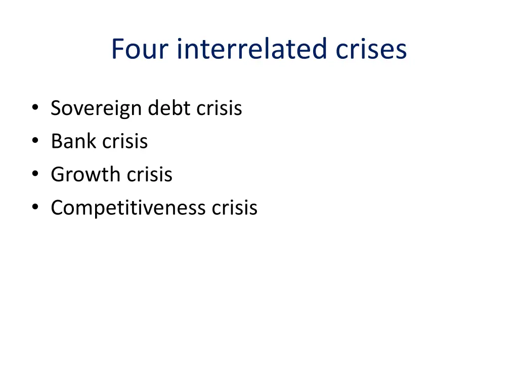 four interrelated crises