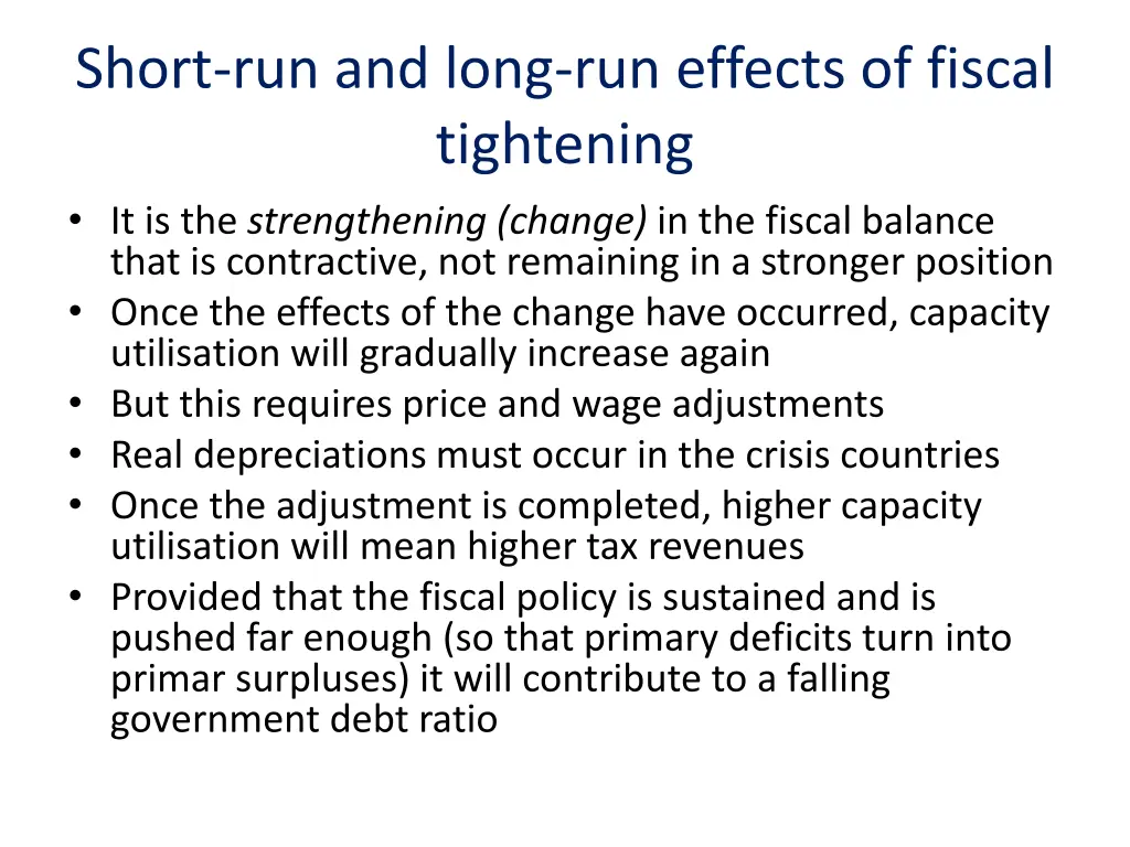 short run and long run effects of fiscal