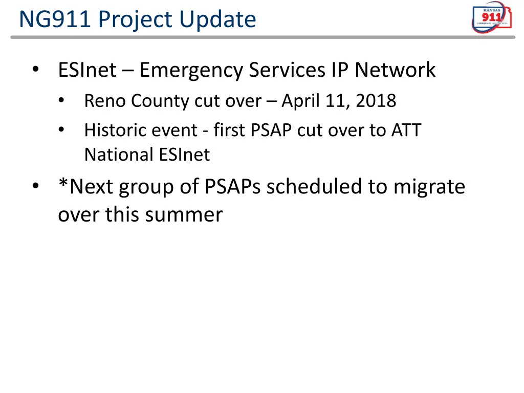 ng911 project update 2