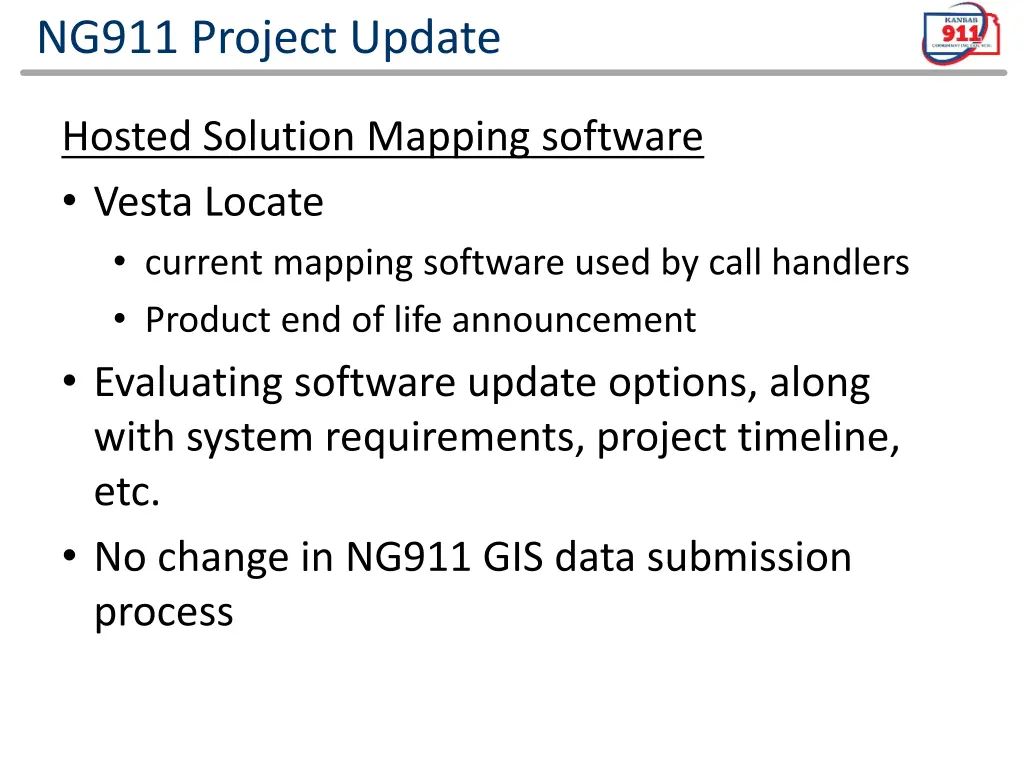 ng911 project update 3