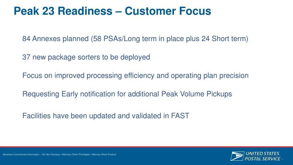 peak 23 readiness customer focus