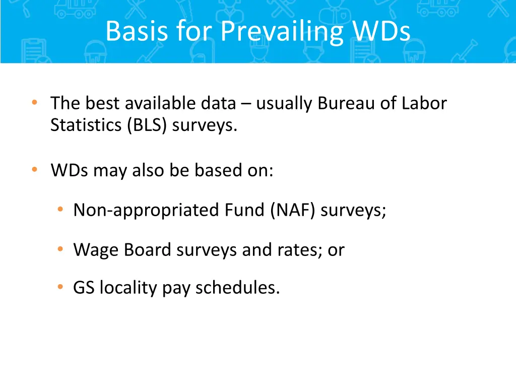 basis for prevailing wds