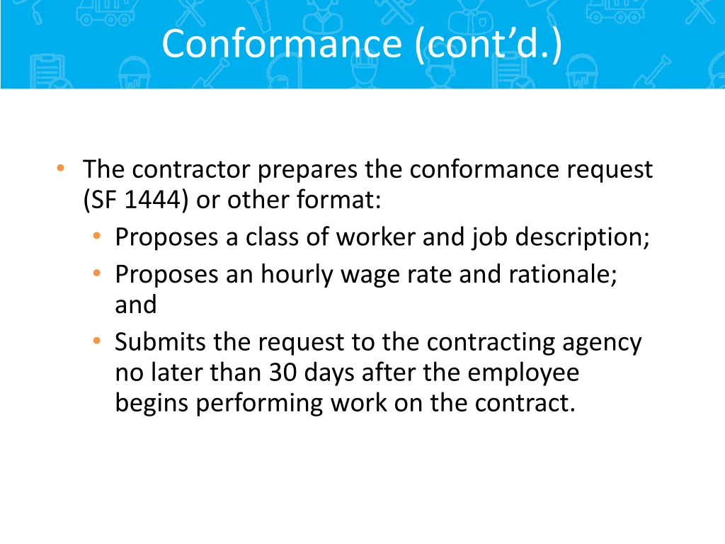 conformance cont d 1