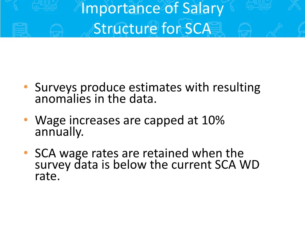 importance of salary structure for sca