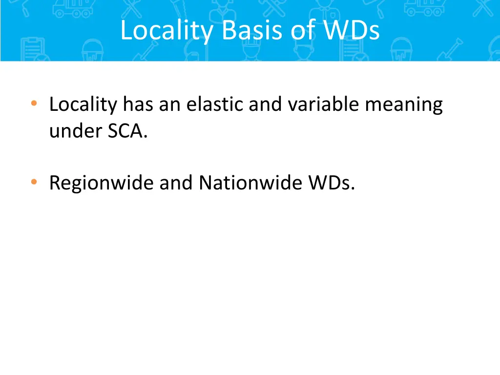 locality basis of wds