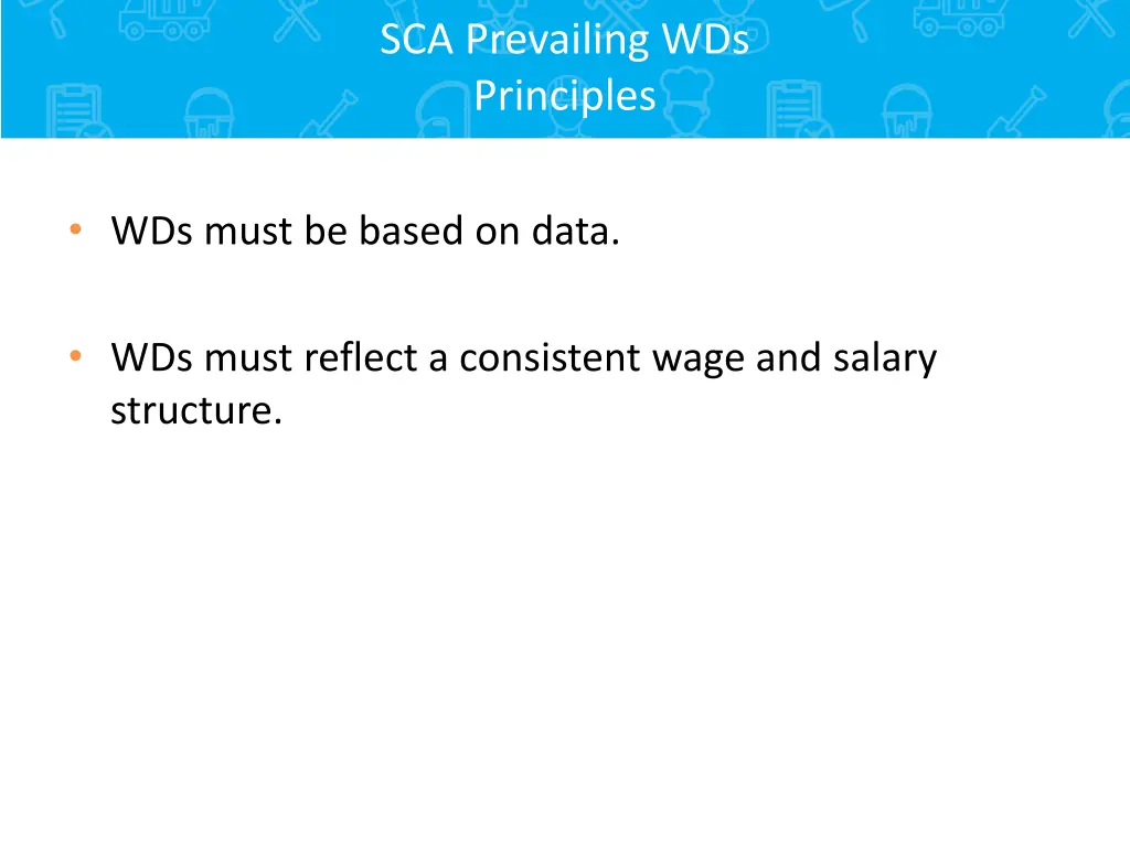 sca prevailing wds principles