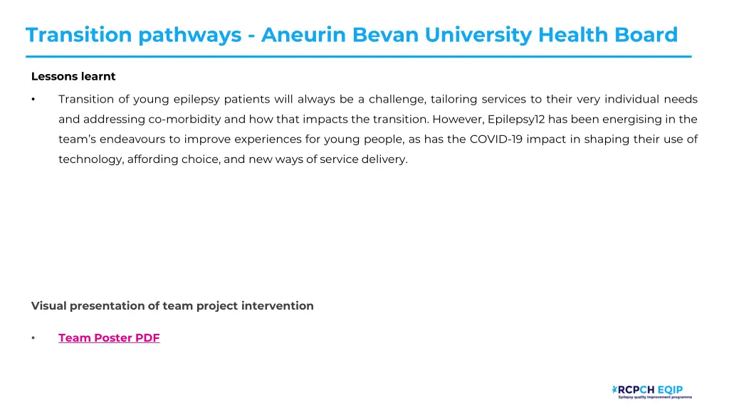 transition pathways aneurin bevan university 10