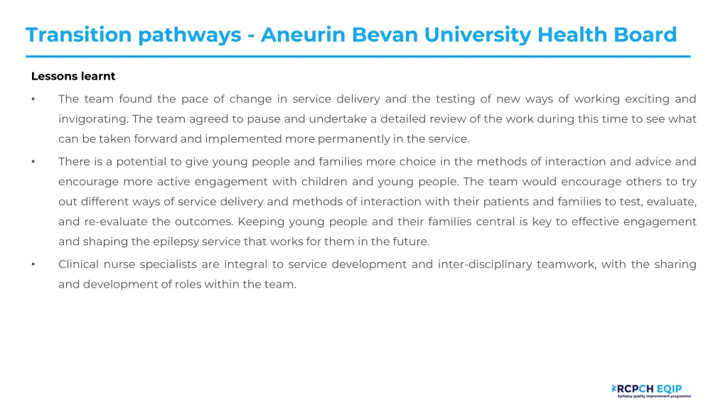 transition pathways aneurin bevan university 9