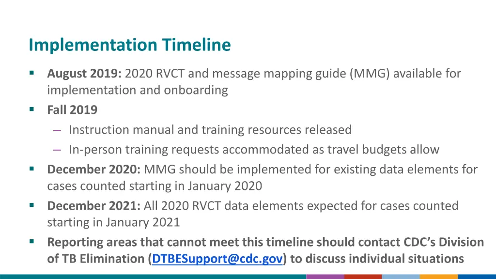 implementation timeline