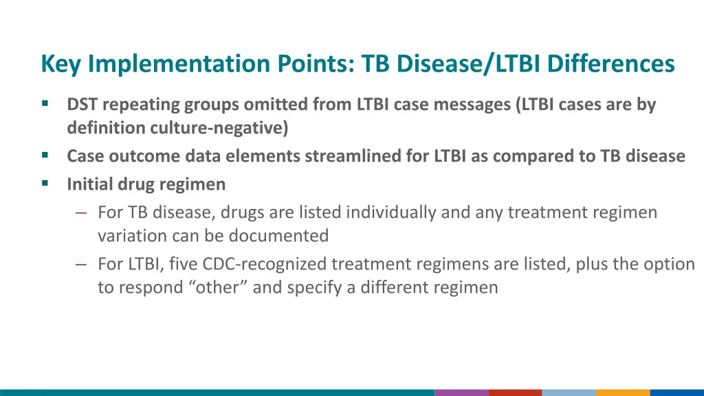 key implementation points tb disease ltbi