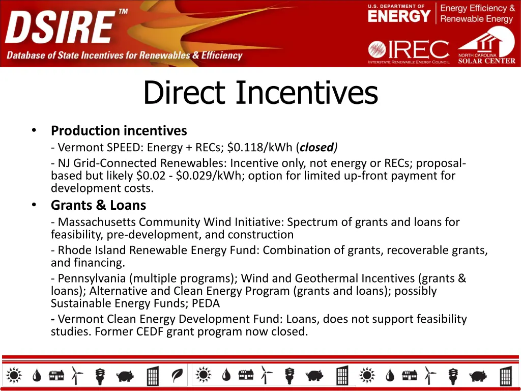 direct incentives