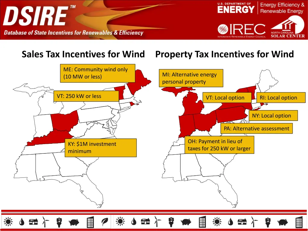 sales tax incentives for wind