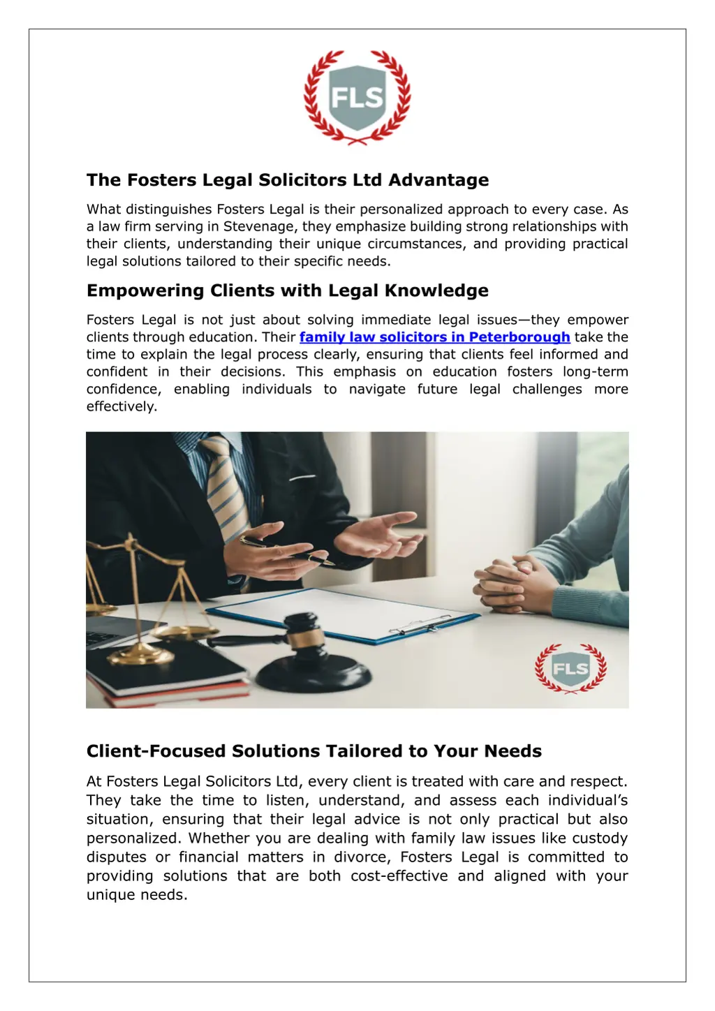 the fosters legal solicitors ltd advantage